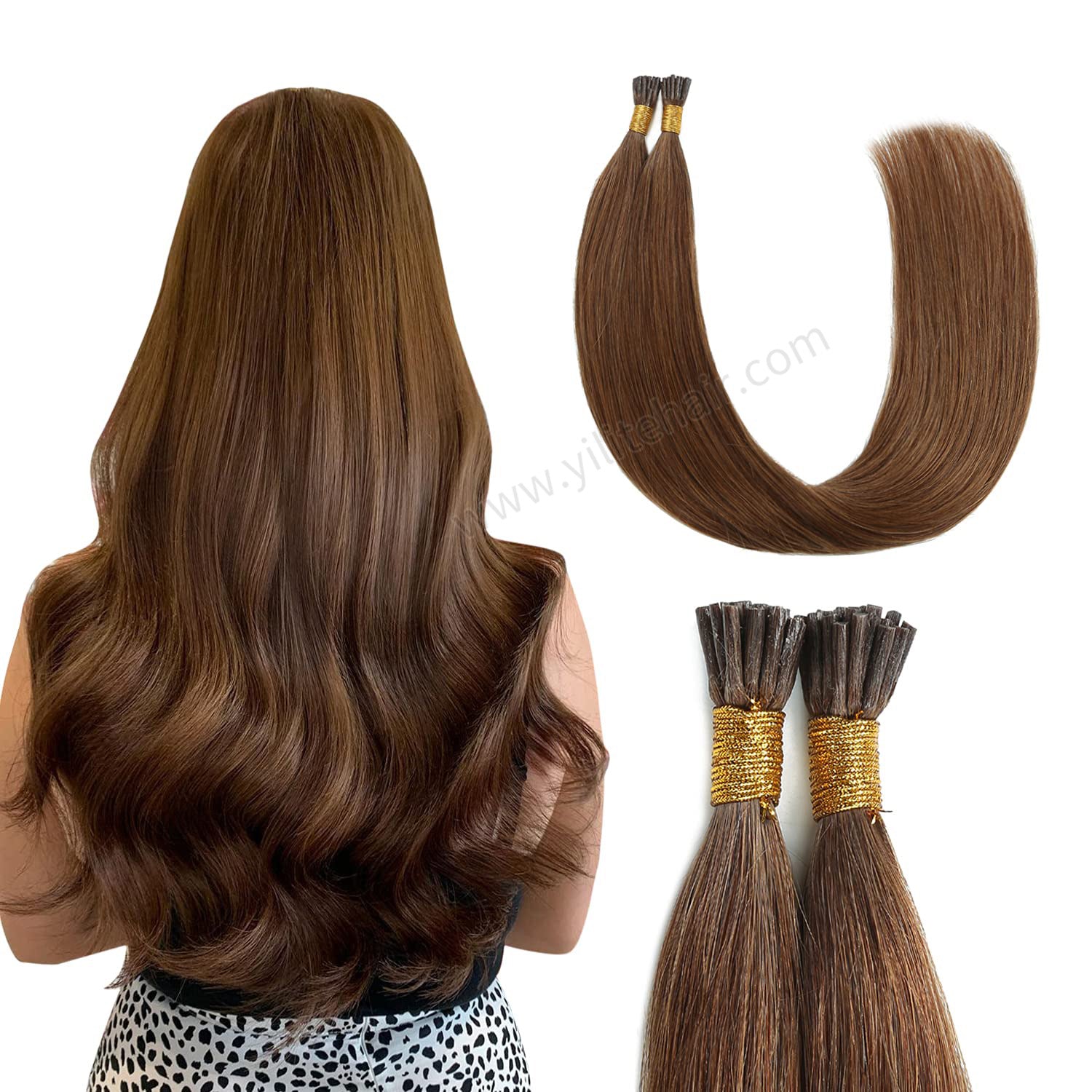 Yilite (#6) Chestnut Brown I Tip Extensions