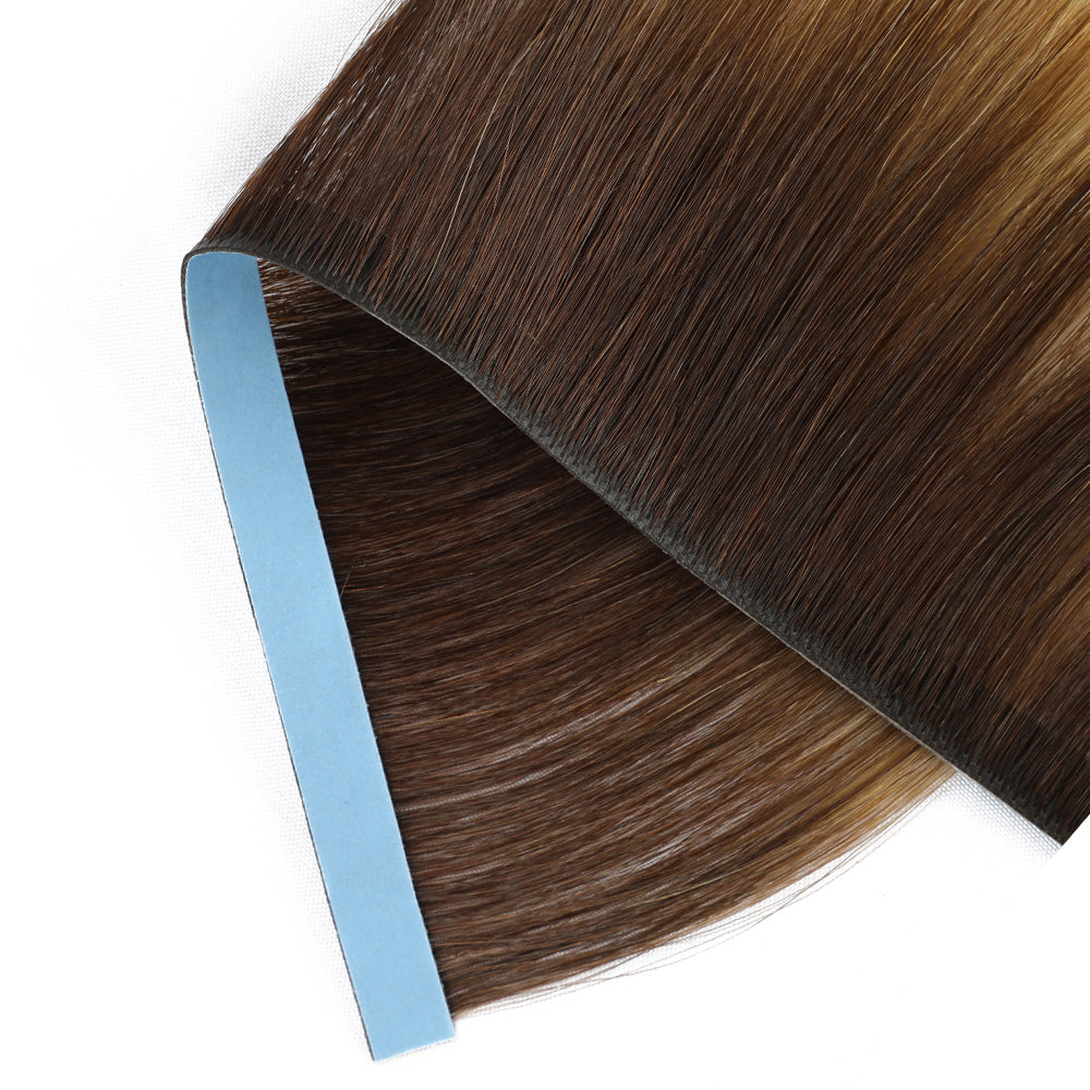 Yilite (#T2/60) Darkest Brown to Platinum Blonde Tape Weft Hair Extensions