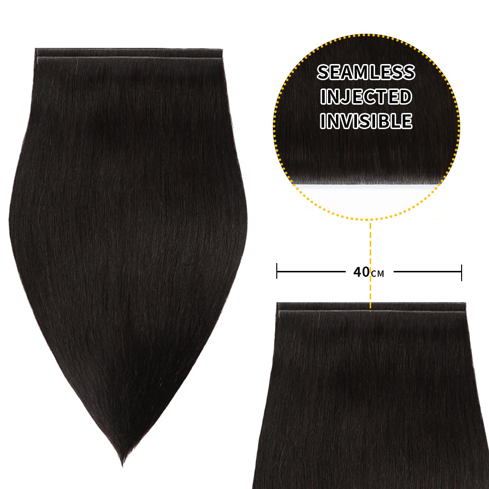 Yilite (#1B) Natural Black Tape Weft Hair Extensions