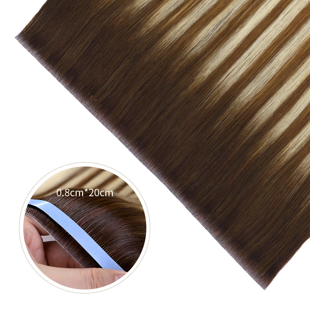 Yilite (#P6/613/T4) Brown to Blonde Balayage Tape Weft Hair Extensions