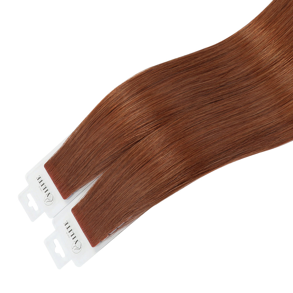 Yilite (#33) Dark Auburn Invisible Tape In Extensions 20Pcs