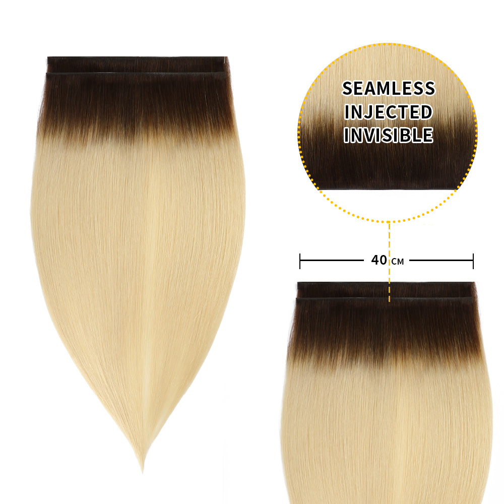 Yilite (#T2/60) Darkest Brown to Platinum Blonde Tape Weft Hair Extensions
