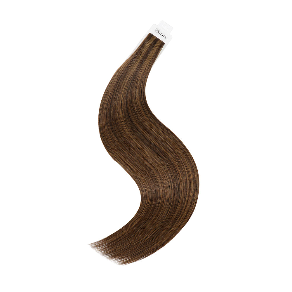 Yilite (#P2/6) Darkest Brown Chestnut Balayage Invisible Tape In Extensions 20Pcs