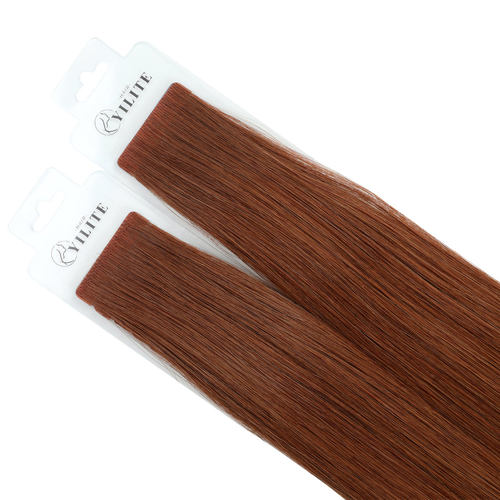 Yilite (#33) Dark Auburn Invisible Tape In Extensions 20Pcs