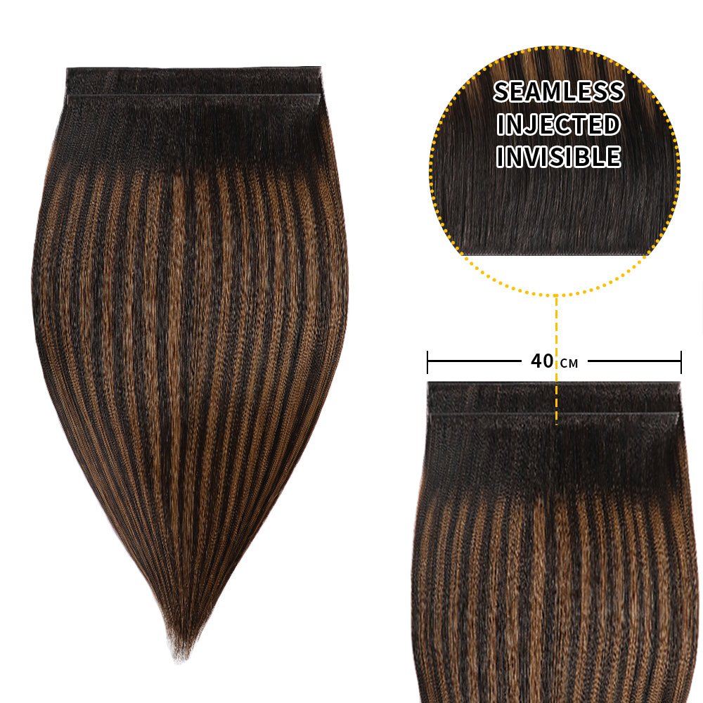 Yilite (#P1B/6/T1B) Natural Black Balayage Tape Weft Hair Extensions