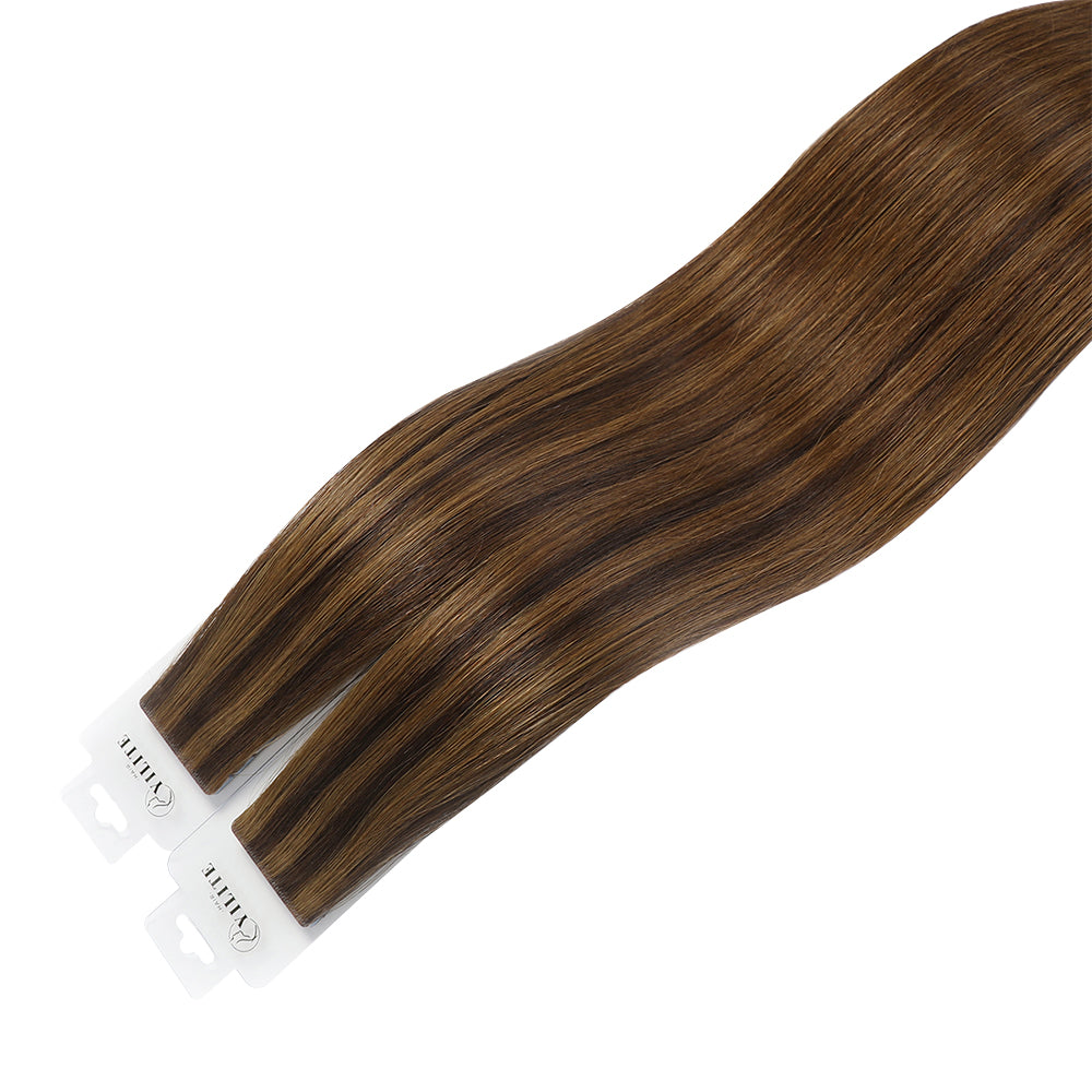 Yilite (#P2/6) Darkest Brown Chestnut Balayage Invisible Tape In Extensions 20Pcs