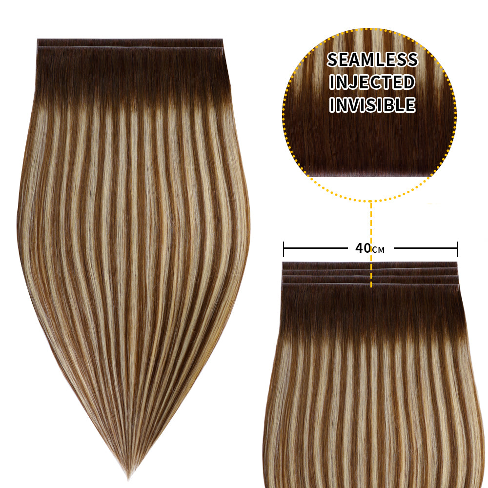 Yilite (#P6/613/T4) Brown to Blonde Balayage Tape Weft Hair Extensions