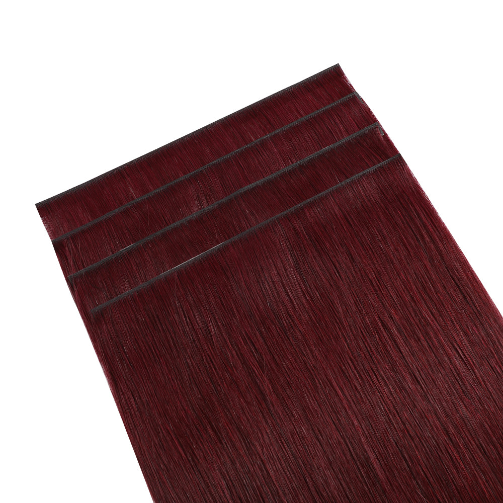 Yilite (#99J) Burgundy Tape Weft Hair Extensions