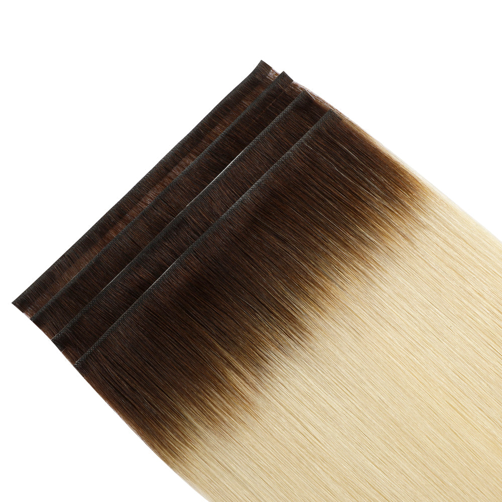 Yilite (#T2/60) Darkest Brown to Platinum Blonde Tape Weft Hair Extensions