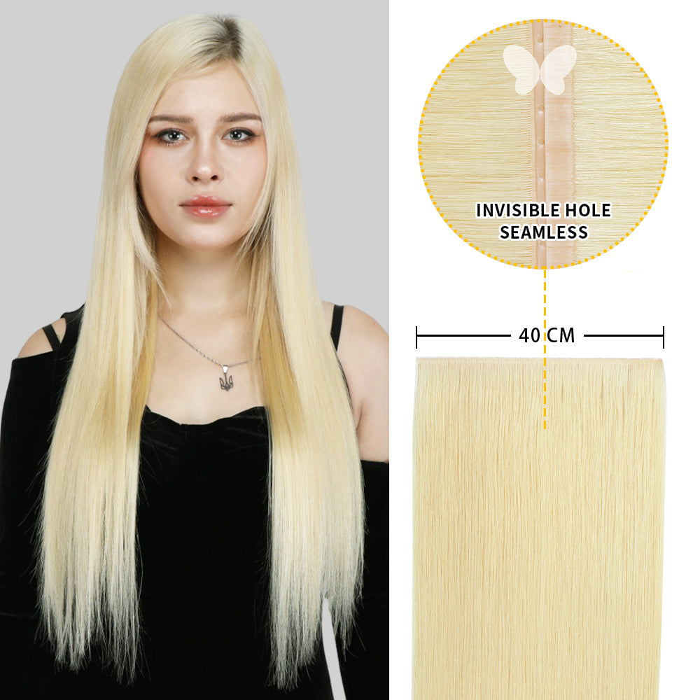 Yilite (#60) Platinum Blonde Butterfly Weft Hair Extensions