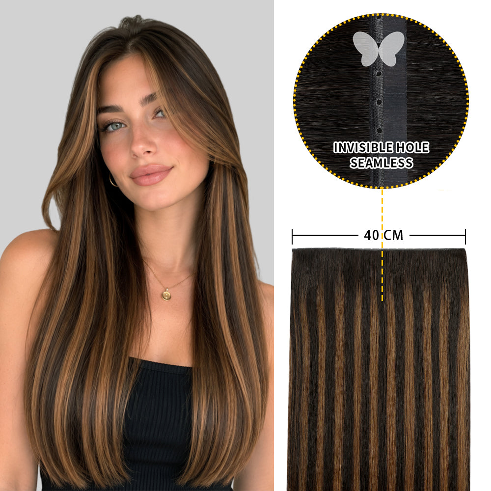 Yilite (#P1B/6/T1B) Natural Black Balayage Butterfly Weft Hair Extensions