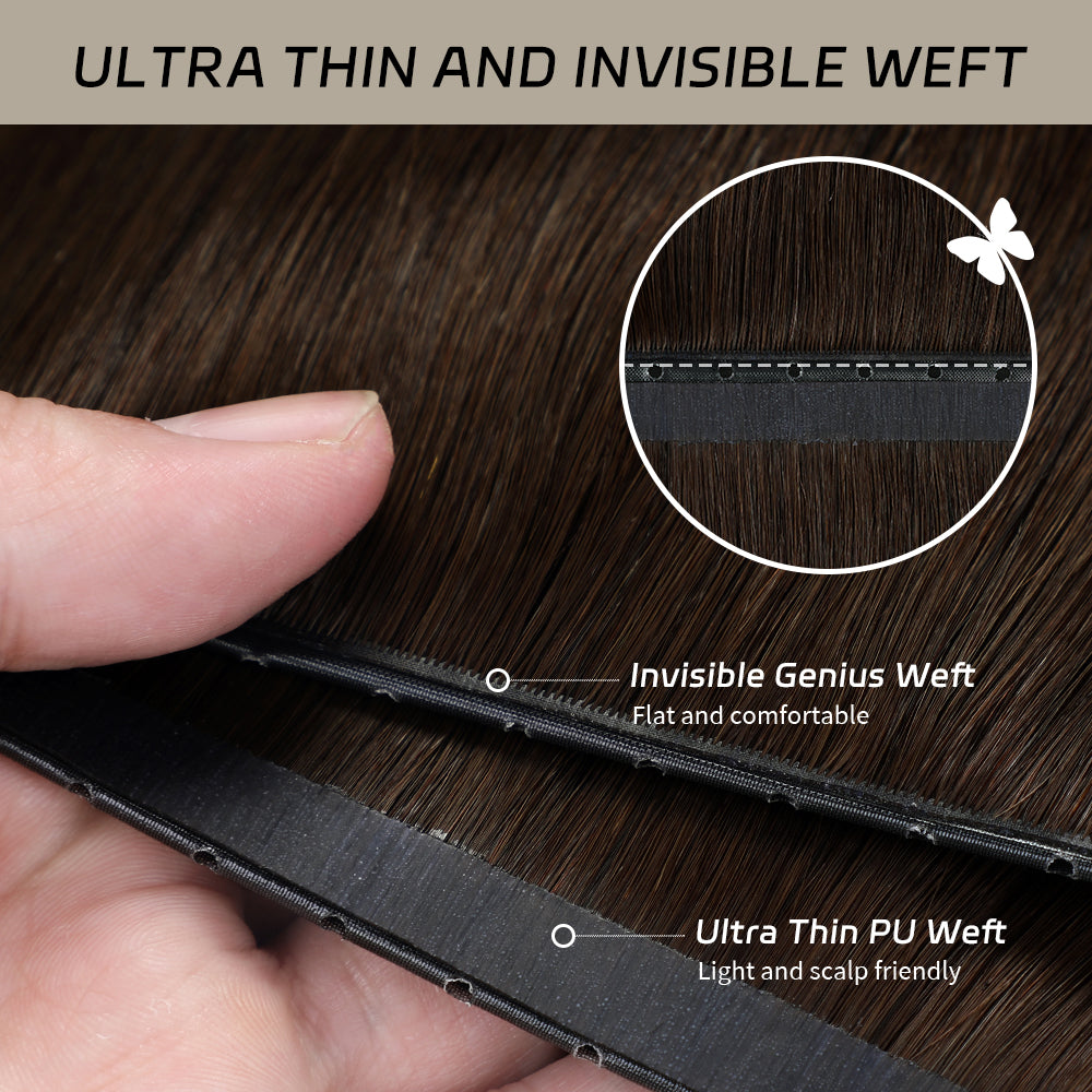 Yilite (#2) Darkest Brown Butterfly Weft Hair Extensions