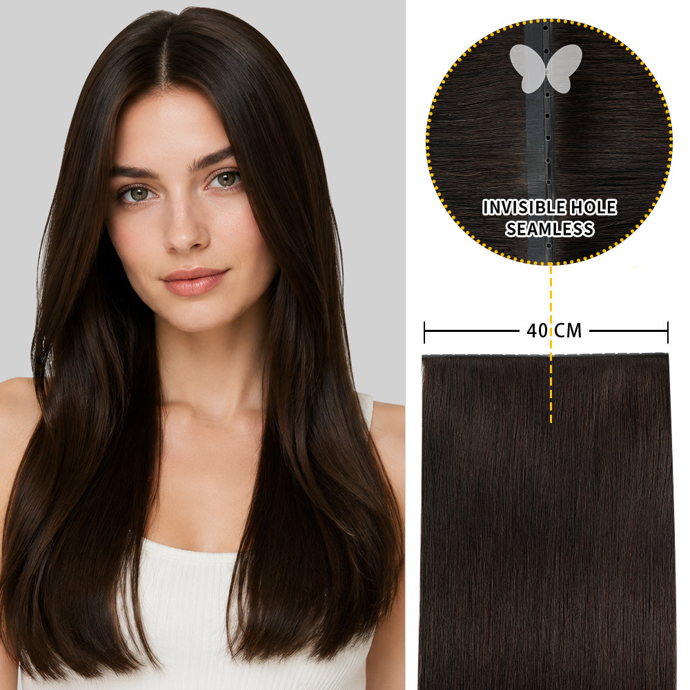 Yilite (#1B) Natural Black Butterfly Weft Hair Extensions