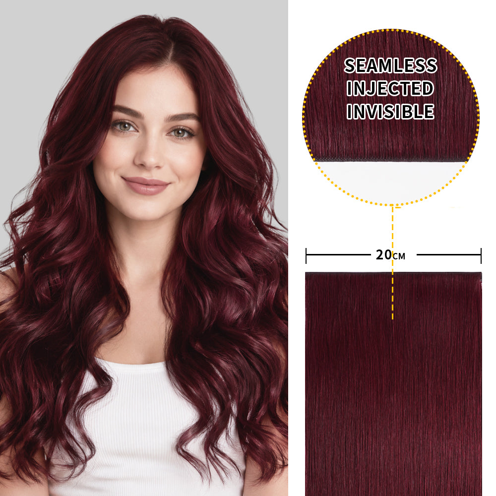 Yilite (#99J) Burgundy Tape Weft Hair Extensions