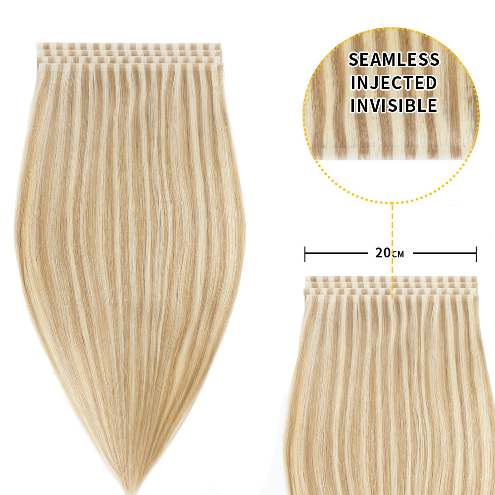 Yilite (#P18/613) Ash Blonde Highlights Tape Weft Hair Extensions