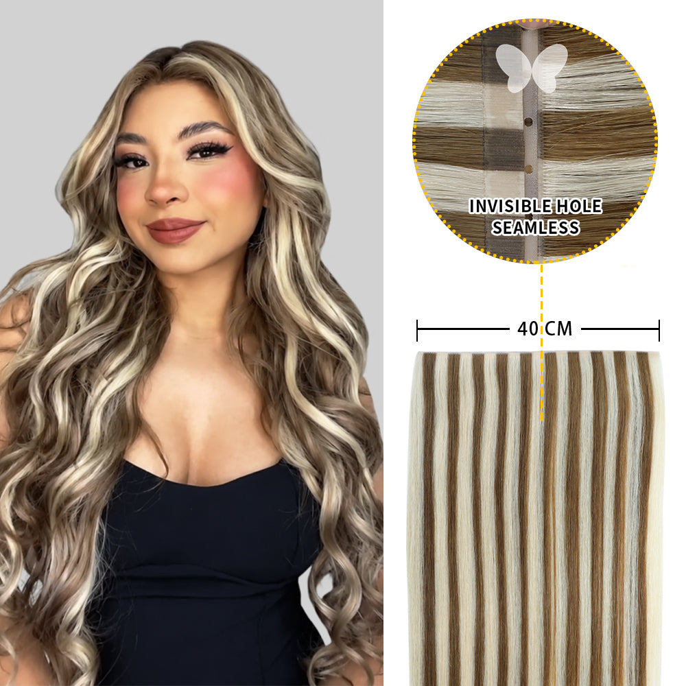 Yilite (#P6/613) Chestnut Brown Balayage Butterfly Weft Hair Extensions