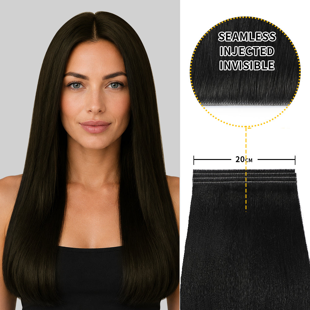 Yilite (#1) Jet Black Tape Weft Hair Extensions