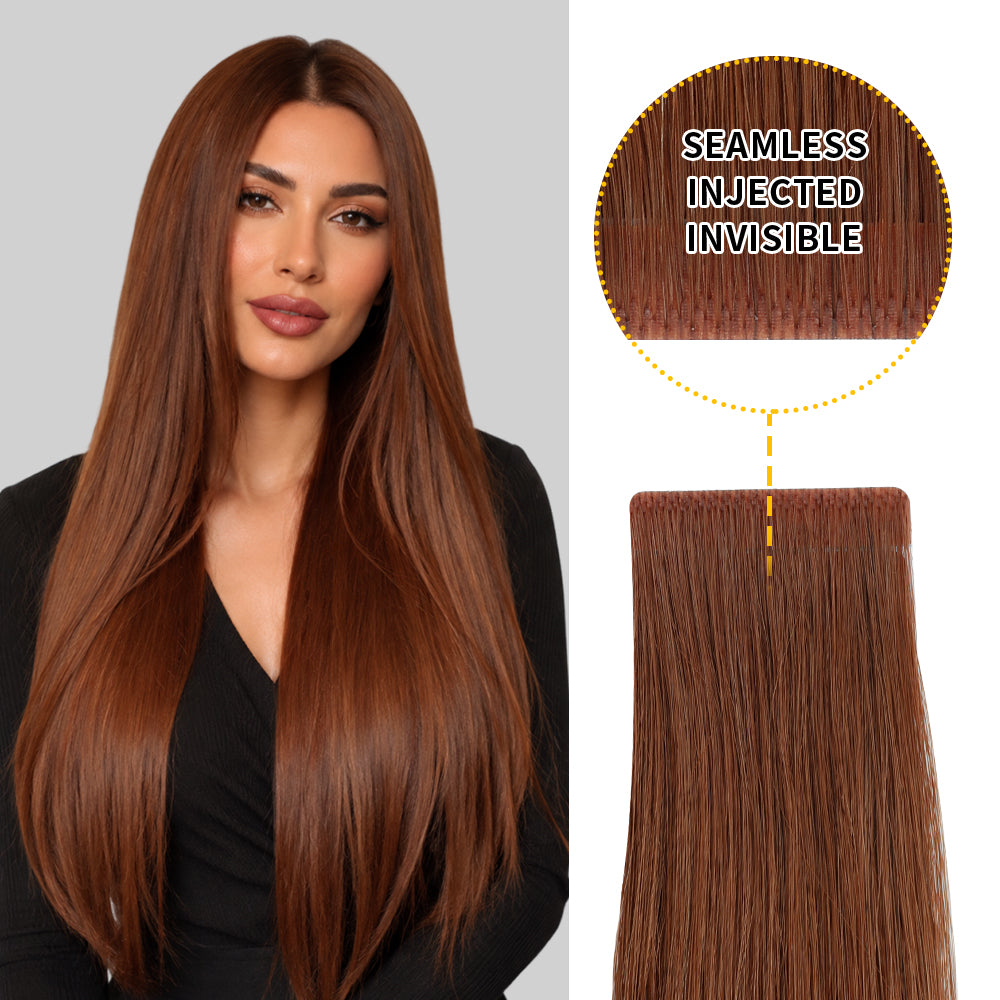 Yilite (#33) Dark Auburn Invisible Tape In Extensions 20Pcs