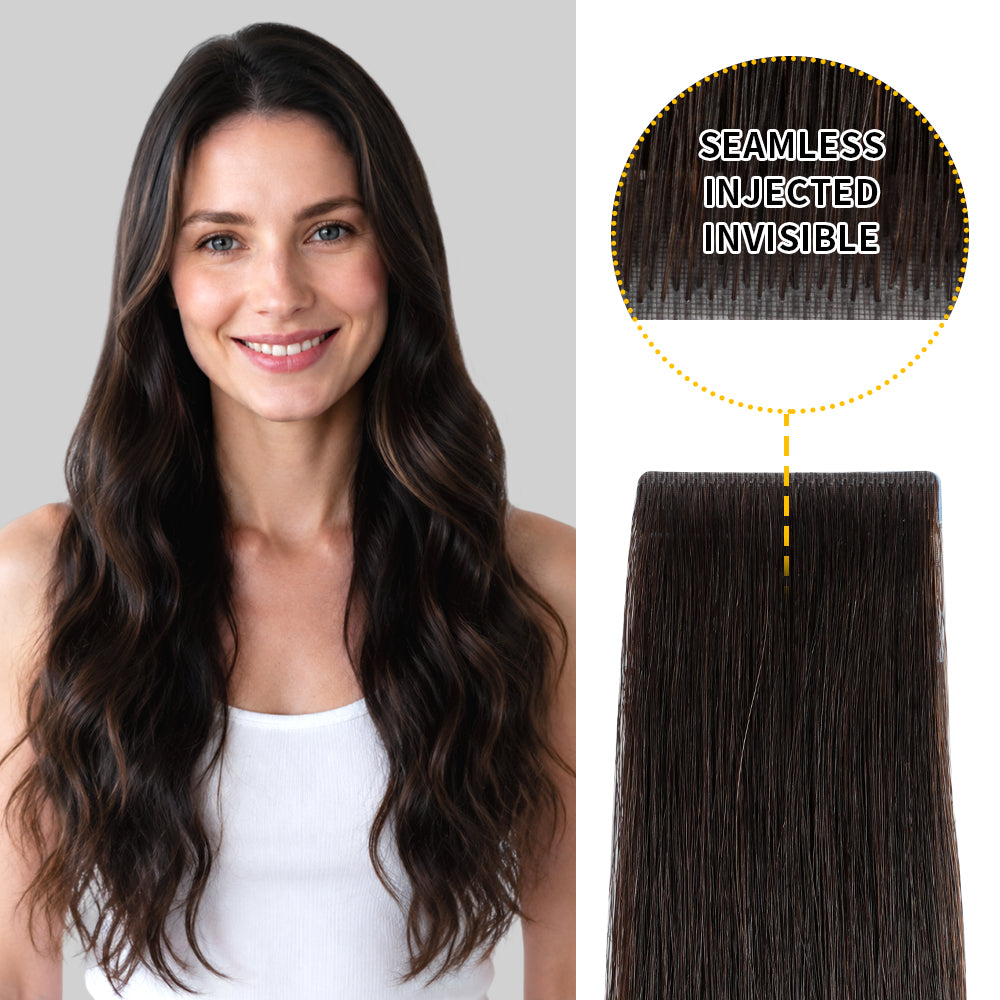 Yilite (#1B) Natural Black Invisible Tape In Extensions 20Pcs