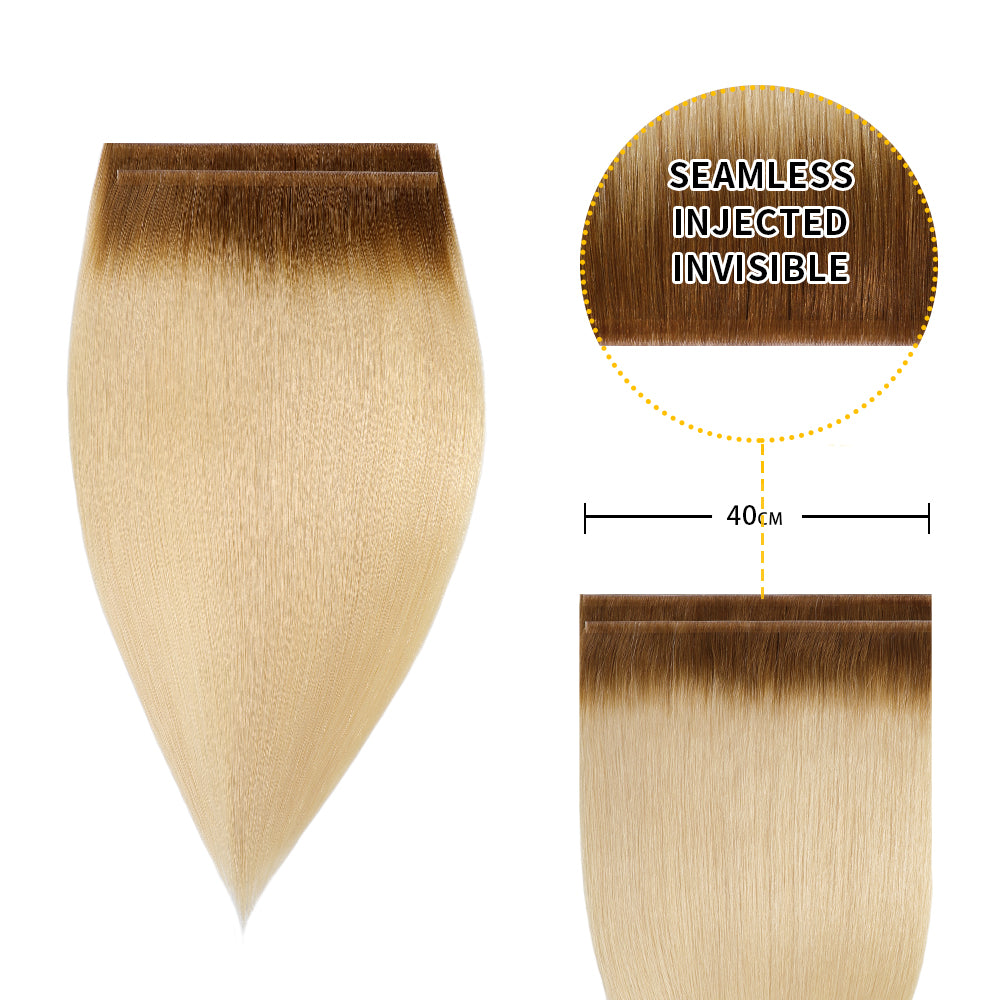 Yilite (#T8/60) Light Brown to Platinum Blonde Tape Weft Hair Extensions