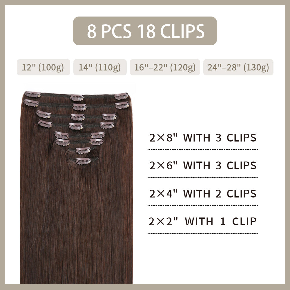 Yilite (#2) Darkest Brown Classic Clip Ins