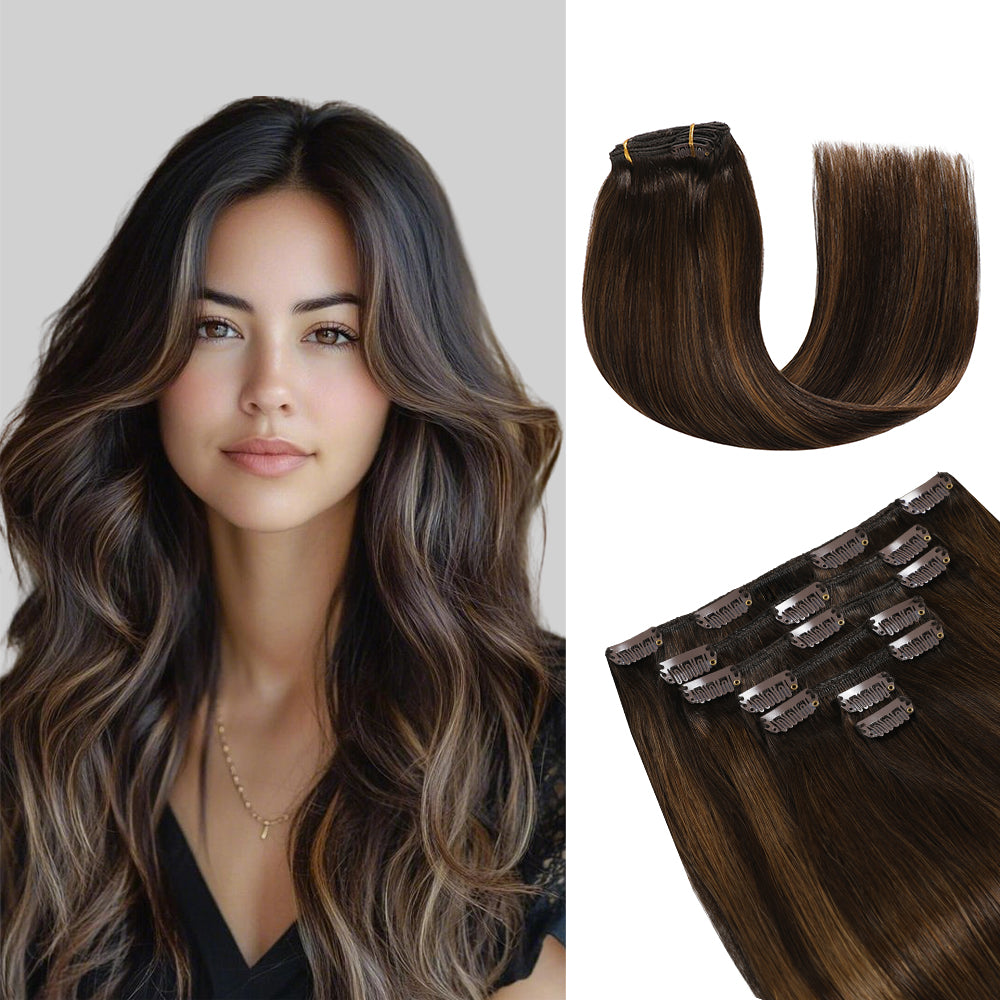Yilite (#P2/6/T2) Darkest Brown Balayage Classic Clip Ins