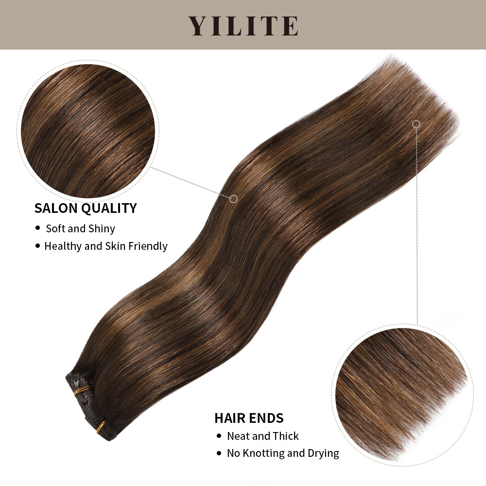 Yilite (#P2/6/T2) Darkest Brown Balayage Classic Clip Ins