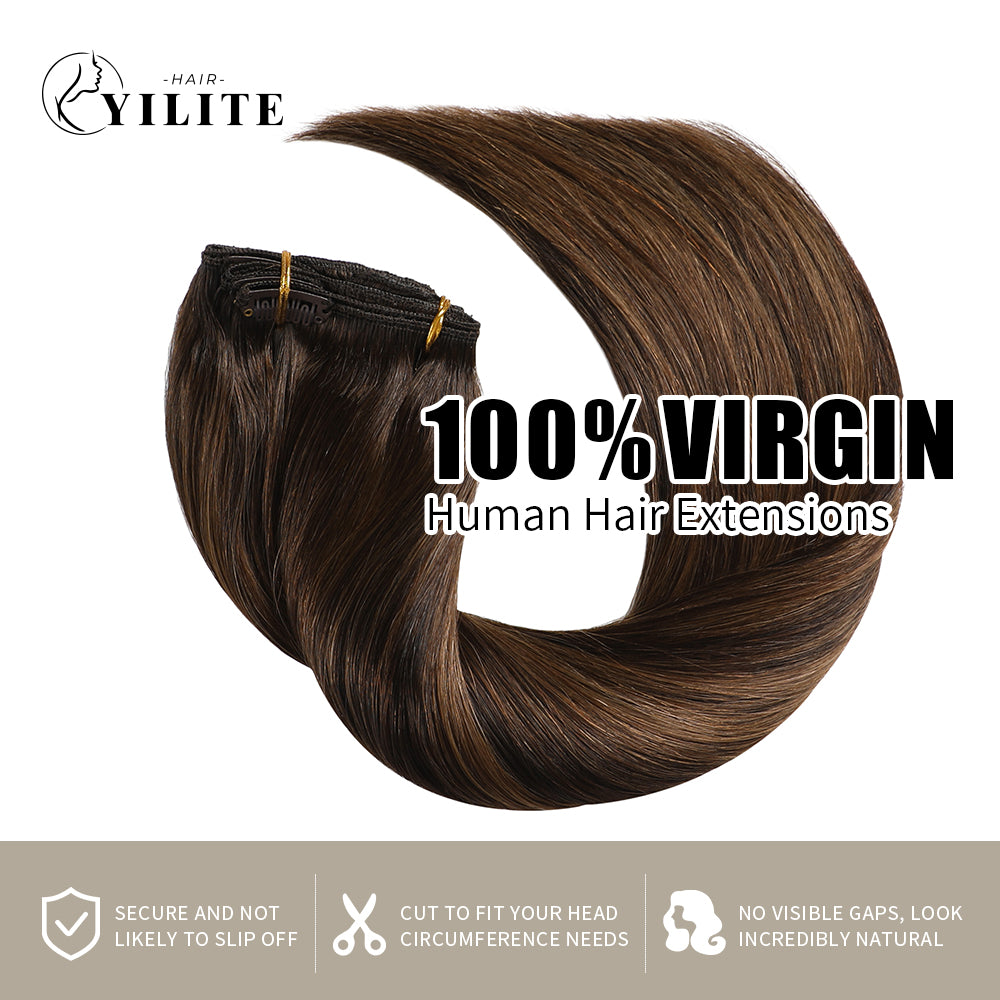 Yilite (#P2/6/T2) Darkest Brown Balayage Classic Clip Ins