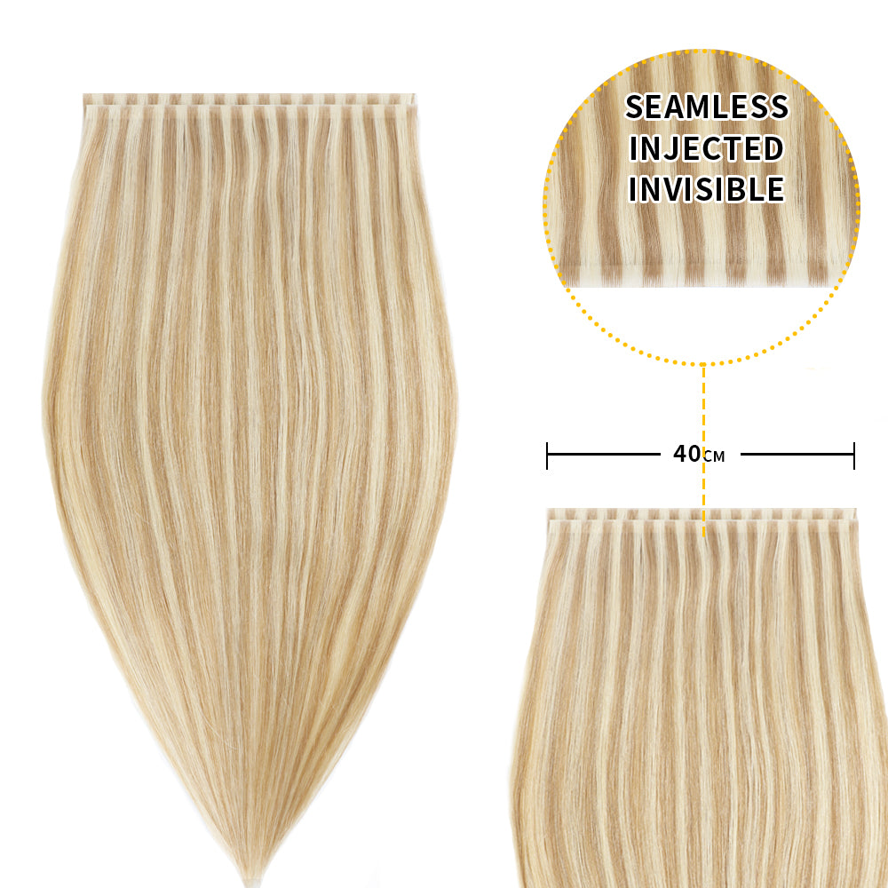 Yilite (#P18/613) Ash Blonde Highlights Tape Weft Hair Extensions