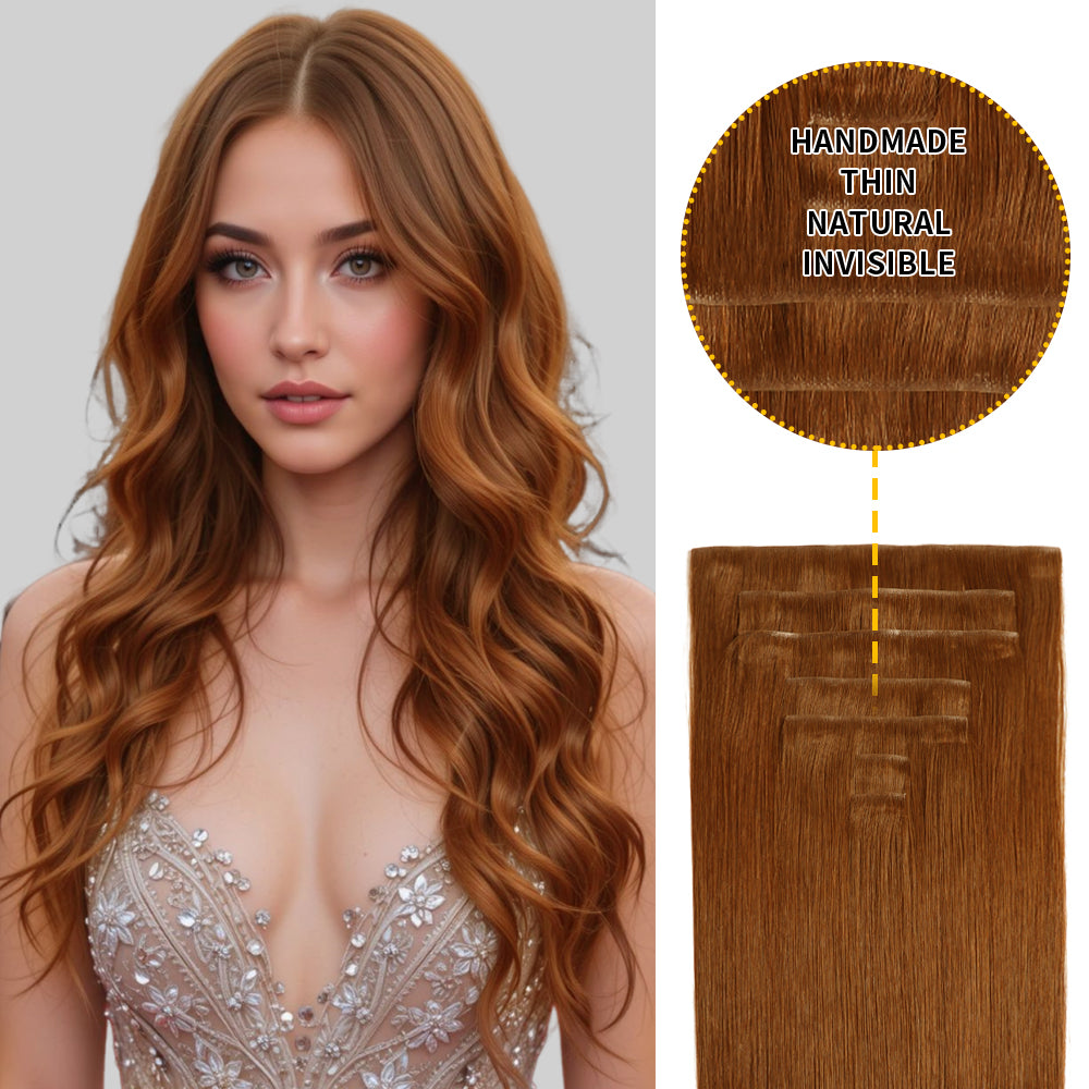 Yilite (#33) Dark Auburn Seamless Clip Ins 7Pcs