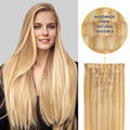 Yilite (#P27/613) Strawberry Blonde Bleach Blonde Seamless Clip Ins 7Pcs
