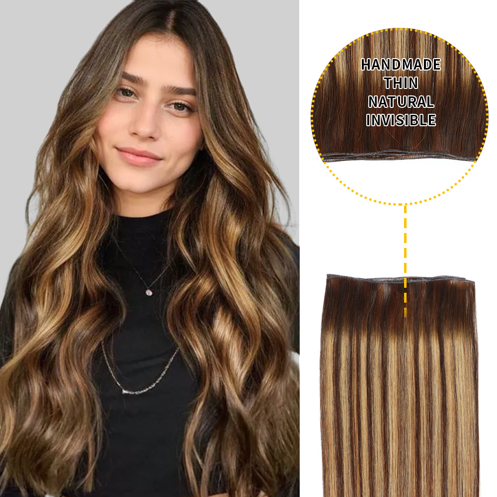 Yilite (#P4/27/T4) Chocolate Brown to Caramel Blonde Genius Weft
