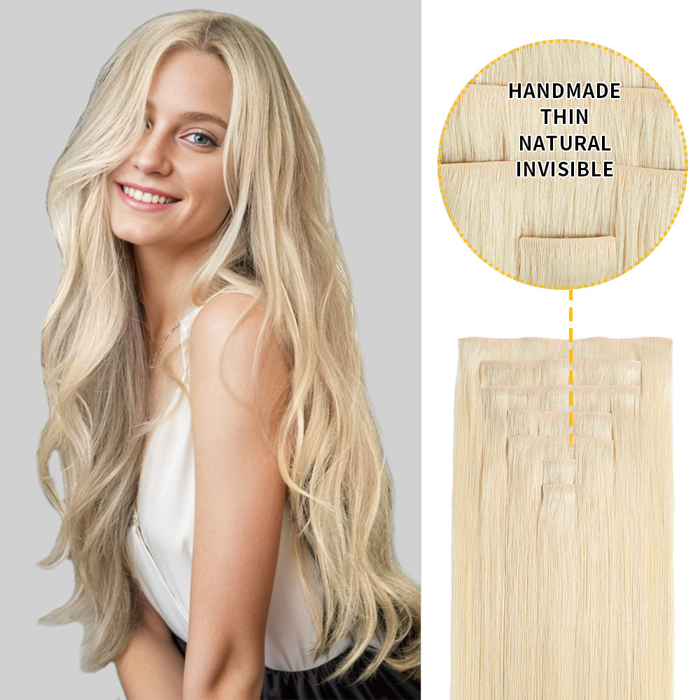 Yilite (#60) Platinum Blonde Seamless Clip Ins 7Pcs