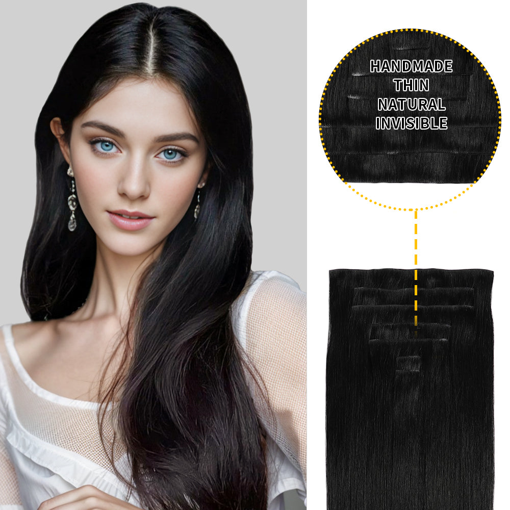Yilite (#1) Jet Black Seamless Clip Ins 7Pcs