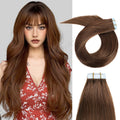 Yilite (#4) Chocolate Brown Tape In Hair Extensions Remy Human Hair 24Pcs
