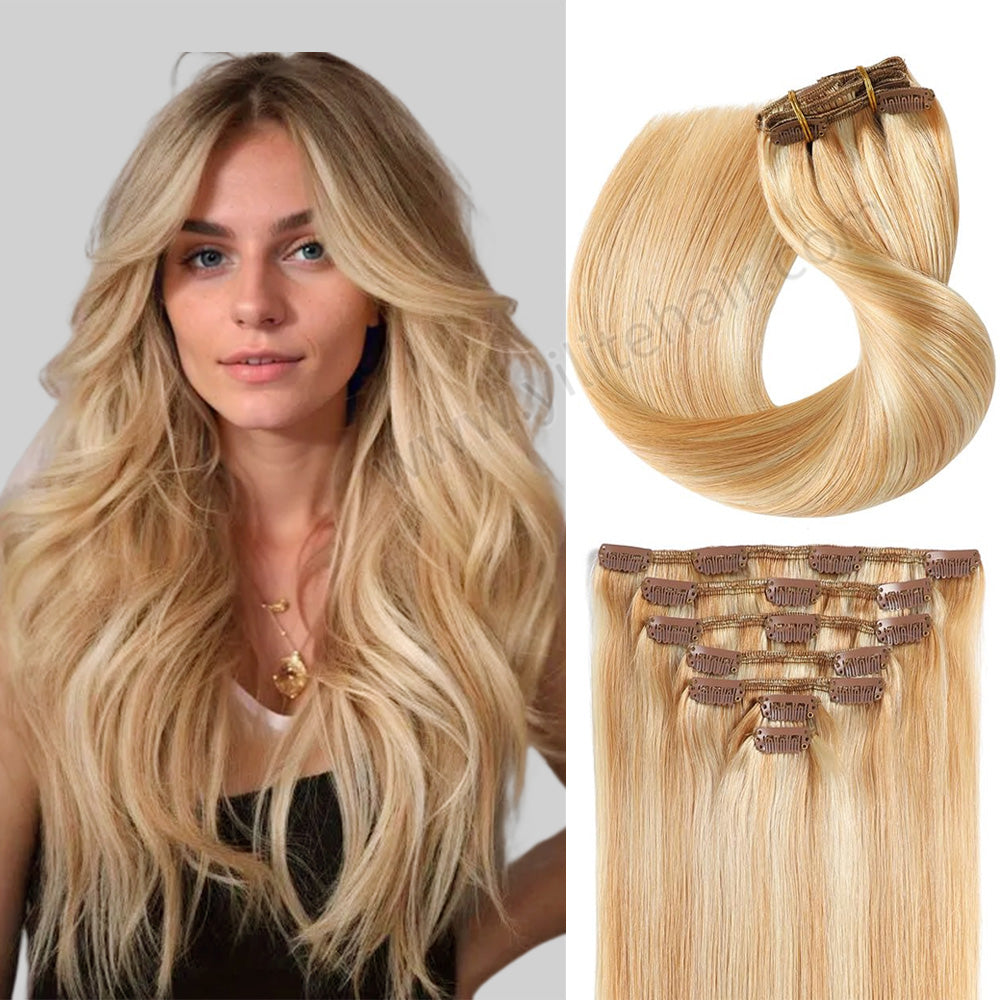 Yilite (#P27/613) Strawberry Blonde Bleach Blonde Classic Clip Ins