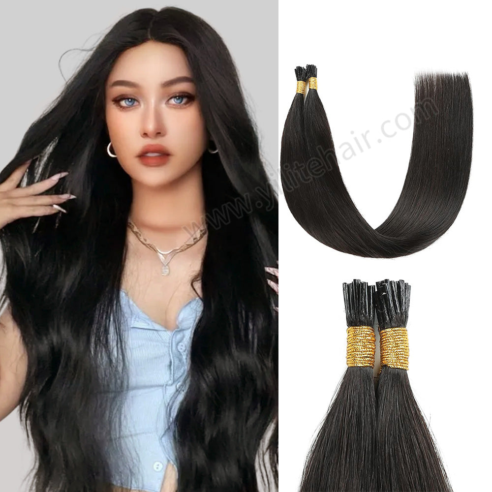Yilite (#1B) Natural Black I Tip Extensions