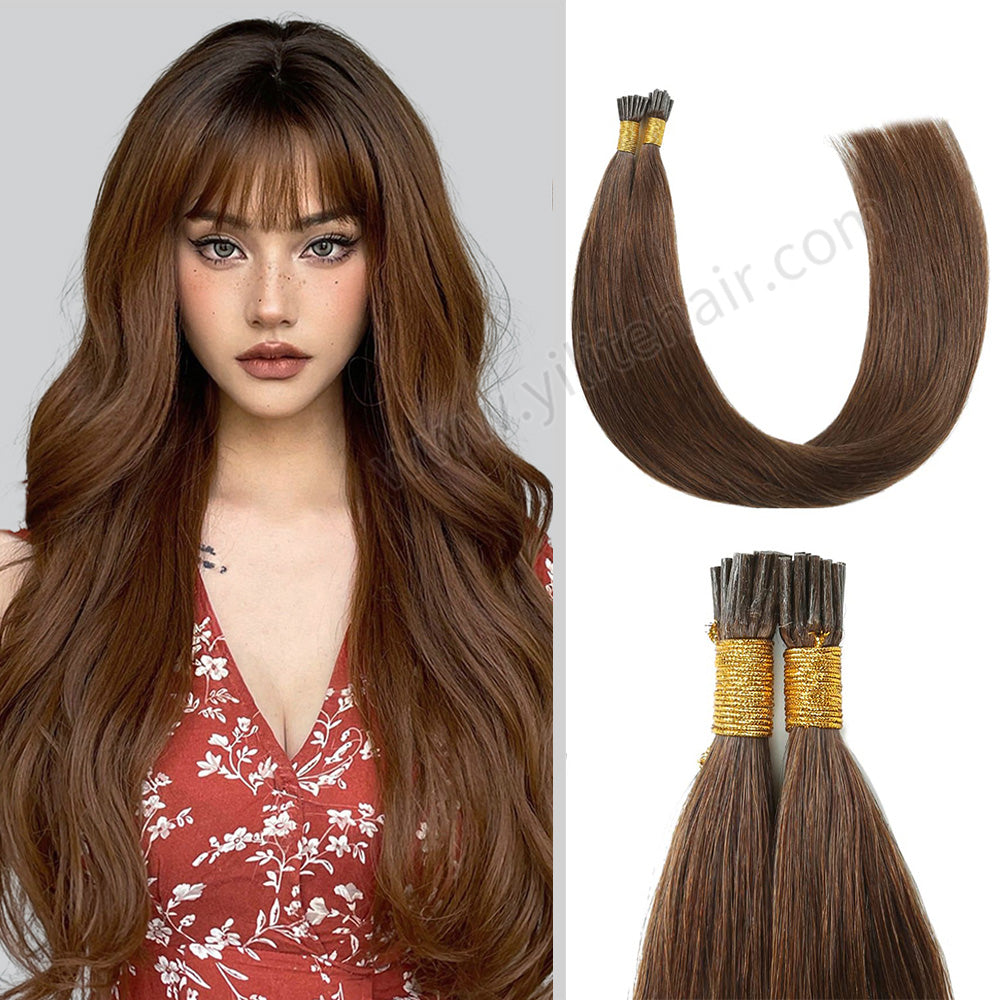 Yilite (#4) Chocolate Brown I Tip Extensions