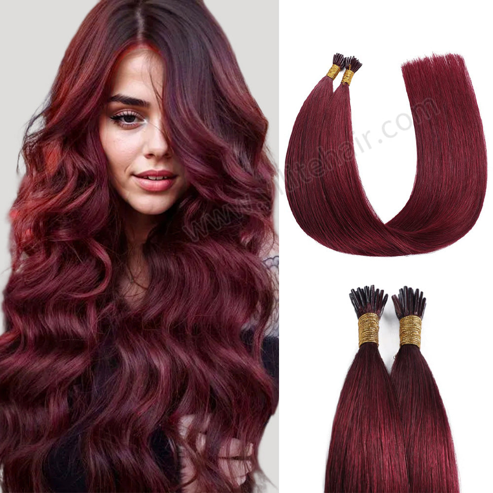 Yilite (#99J) Burgundy I Tip Extensions