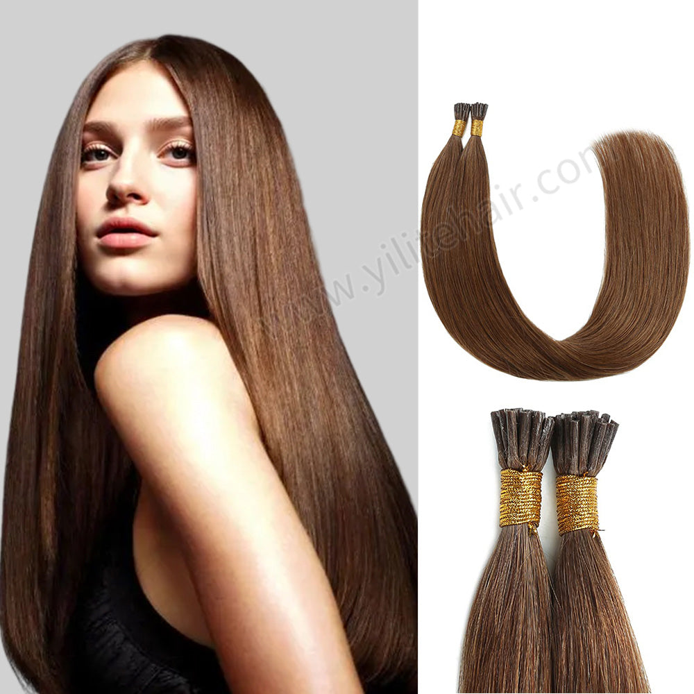 Yilite (#6) Chestnut Brown I Tip Extensions