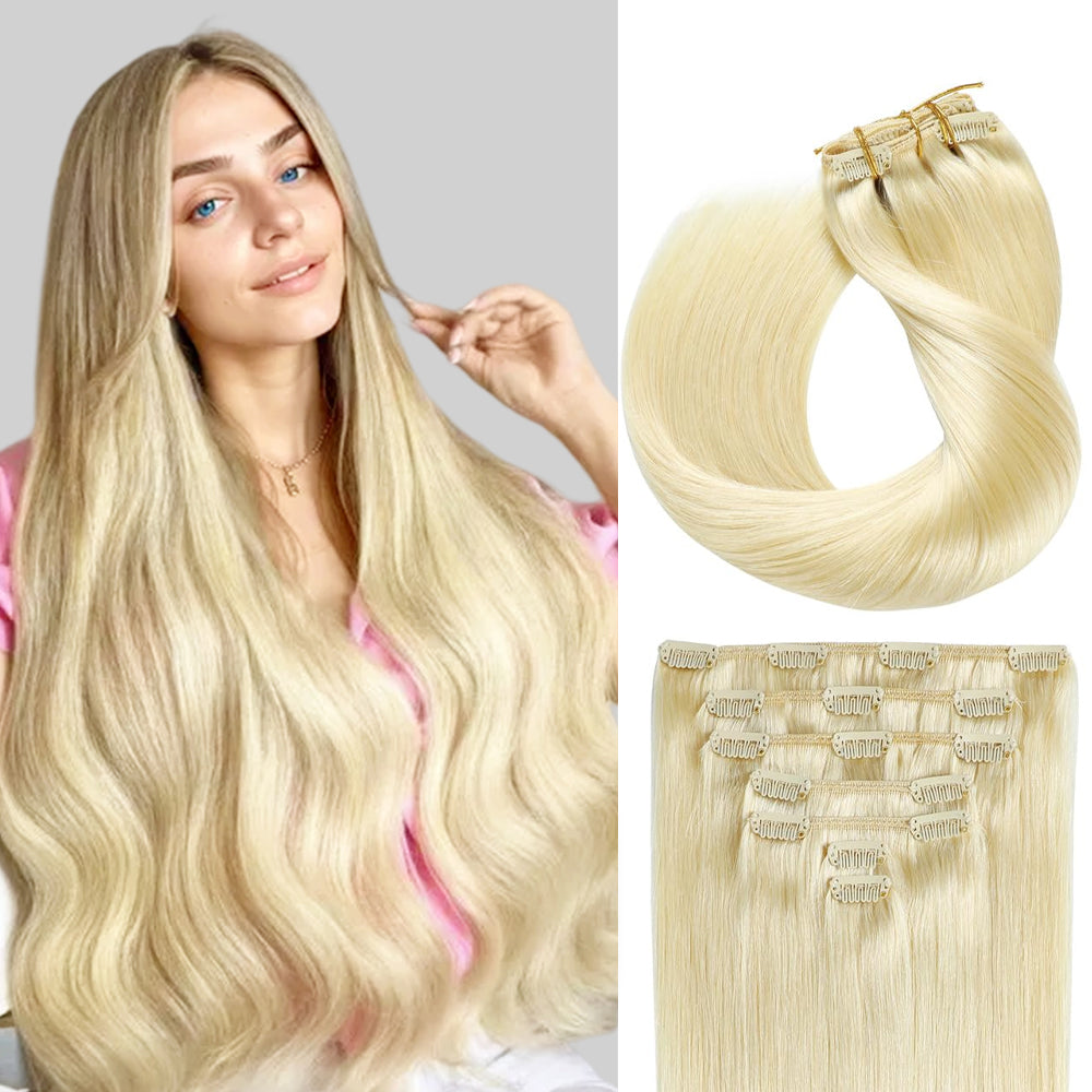 Yilite (#60) Platinum Blonde Classic Clip Ins