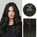 Yilite (#1B) Natural Black Seamless Clip Ins 7Pcs