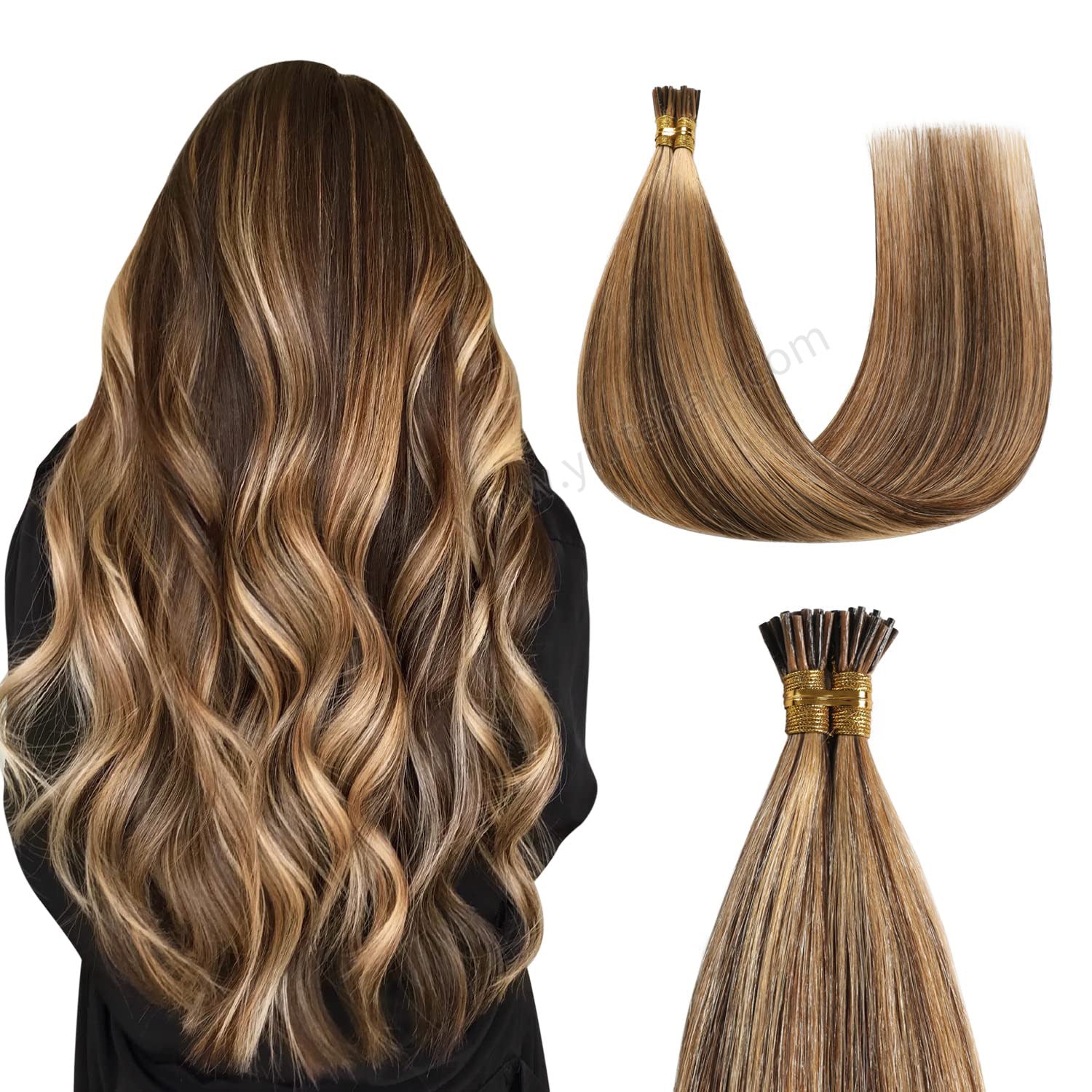 Yilite (#P4/27) Caramel Blonde Balayage I Tip Extensions