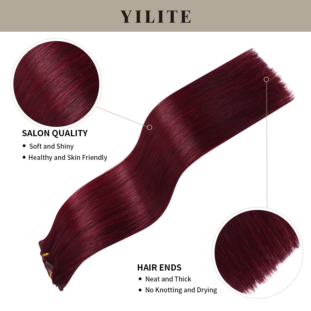 Yilite (#99J) Burgundy Classic Clip Ins