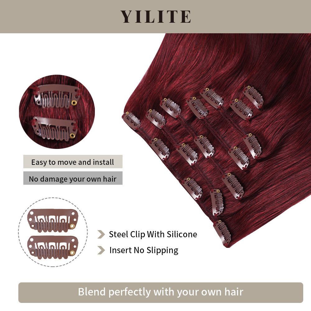 Yilite (#99J) Burgundy Classic Clip Ins