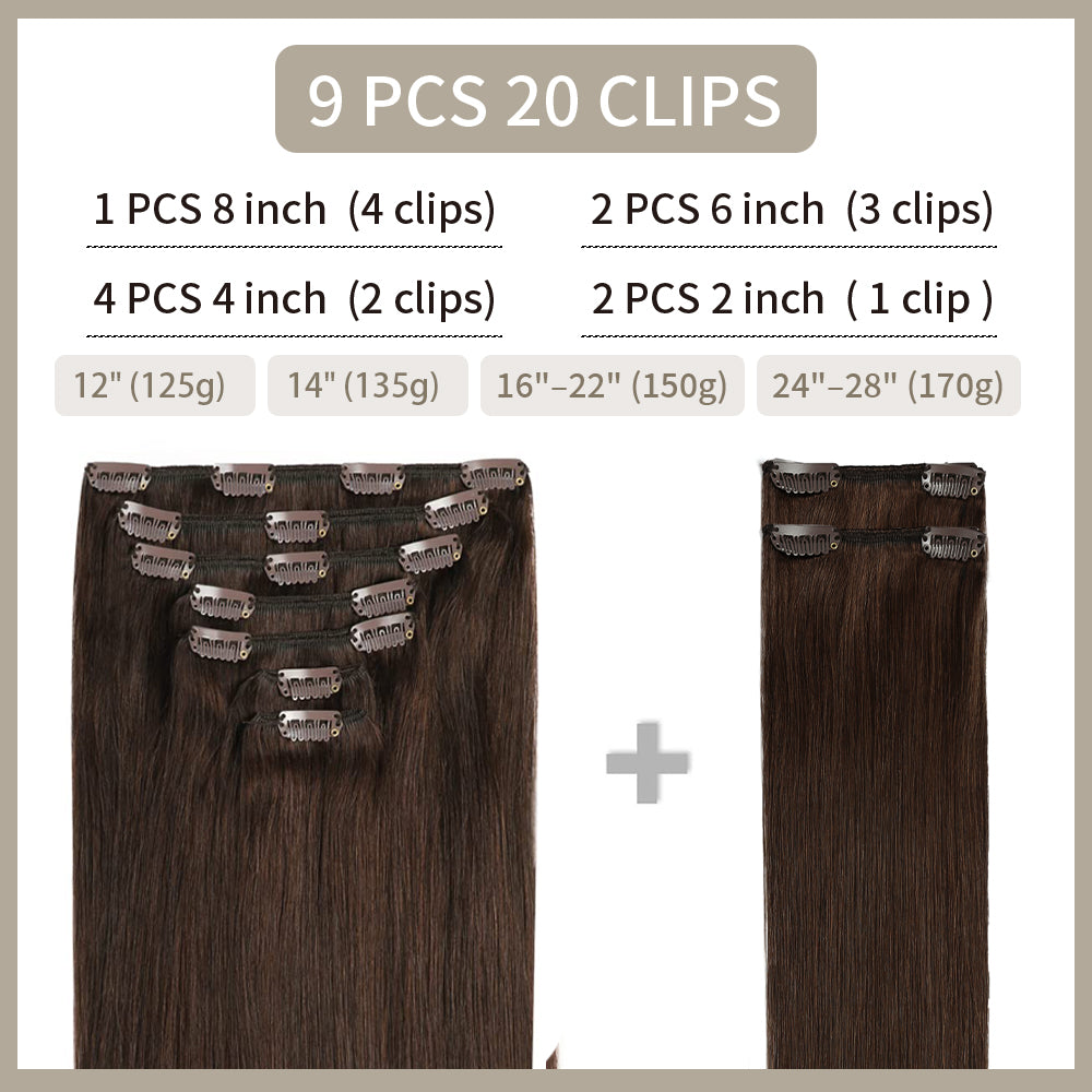 Yilite (#2) Darkest Brown Classic Clip Ins