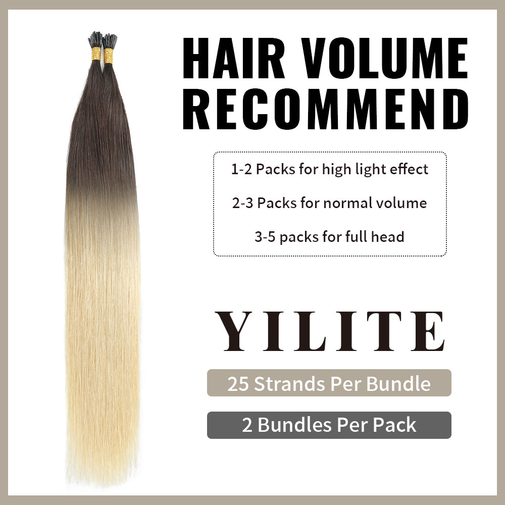 Yilite (#T2/60) Darkest Brown to Platinum Blonde I Tip Extensions