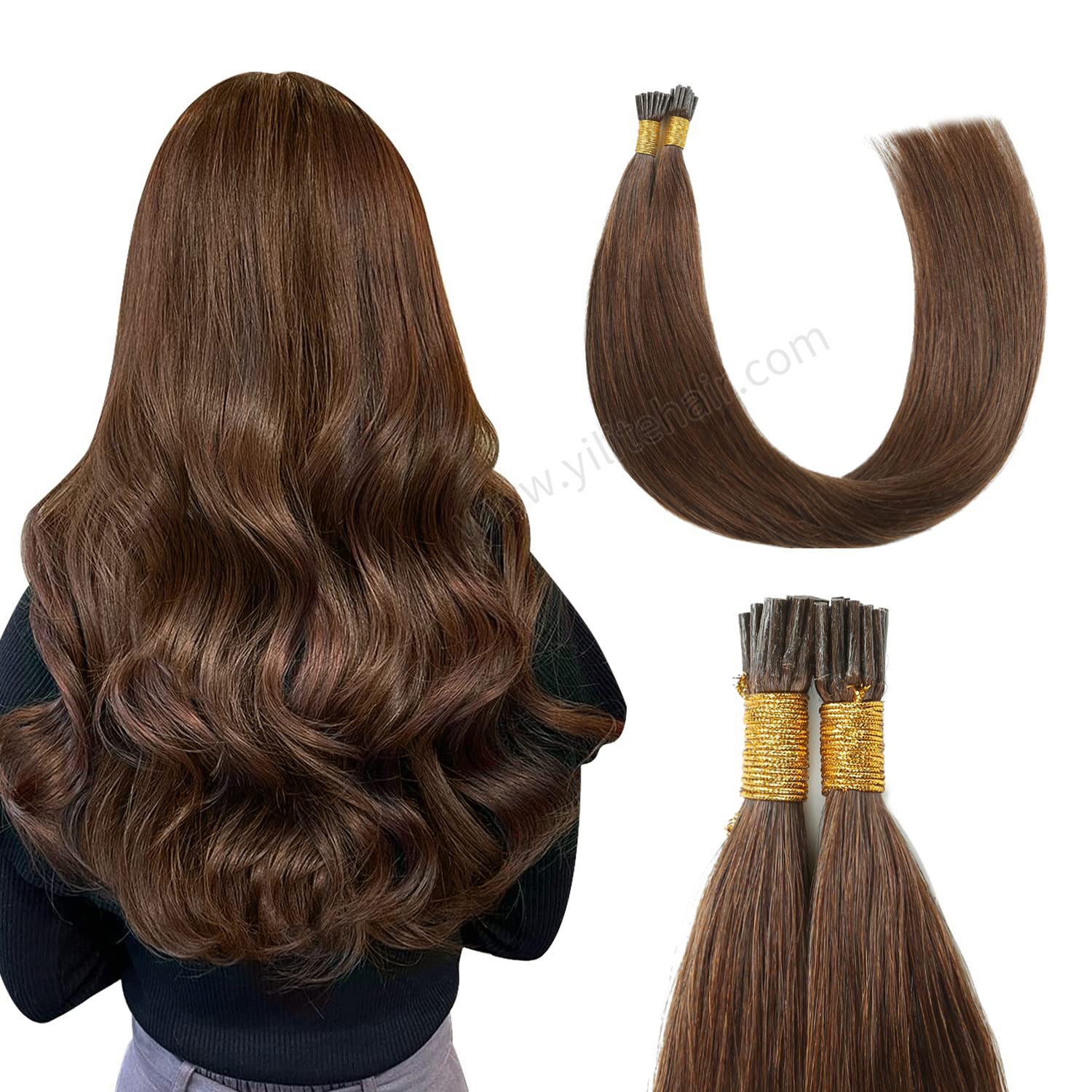 Yilite (#4) Chocolate Brown I Tip Extensions